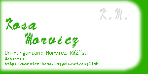kosa morvicz business card